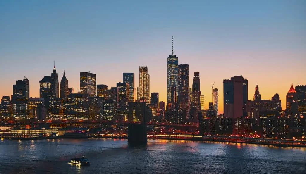 Image of New York City in the evening