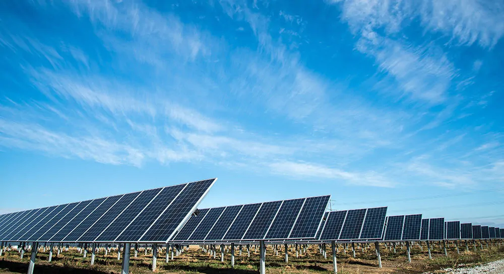 A solar energy farm used to generate electricity